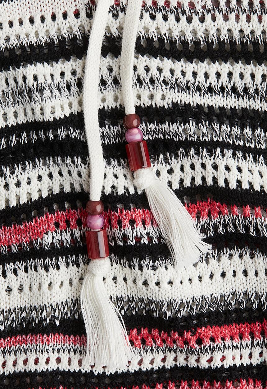 H&M - Pointelle-knit dress -  pink/black striped