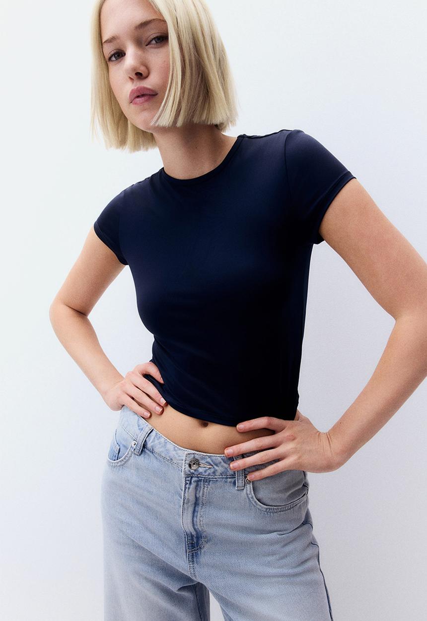 H&M - Fitted T-shirt - navy blue