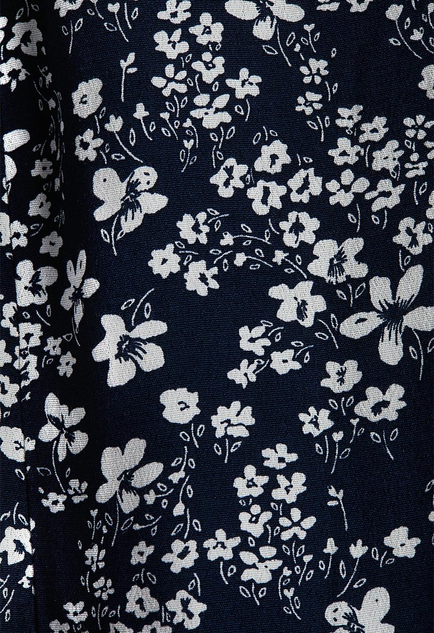 H&M - Mama before & after tie-belt dress - navy blue floral