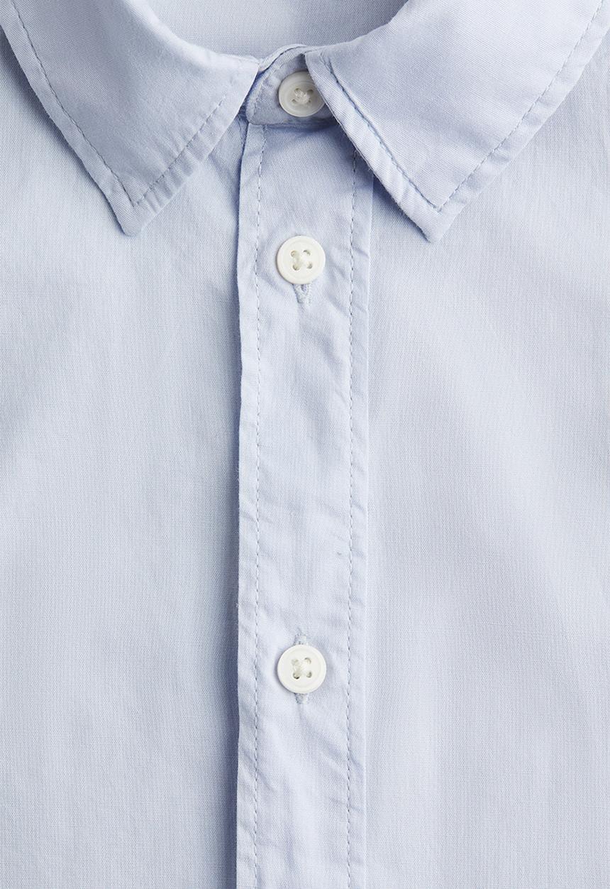 H&M - Short-sleeved cotton shirt - light blue