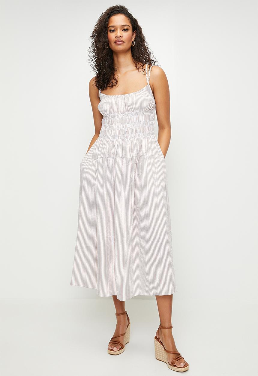 MILLA - Beige stripe sundress - beige stripe