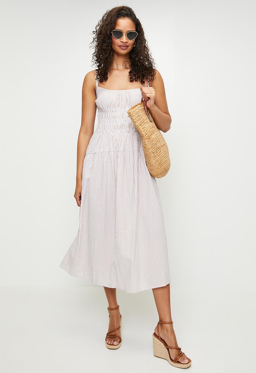 MILLA - Beige stripe sundress - beige stripe