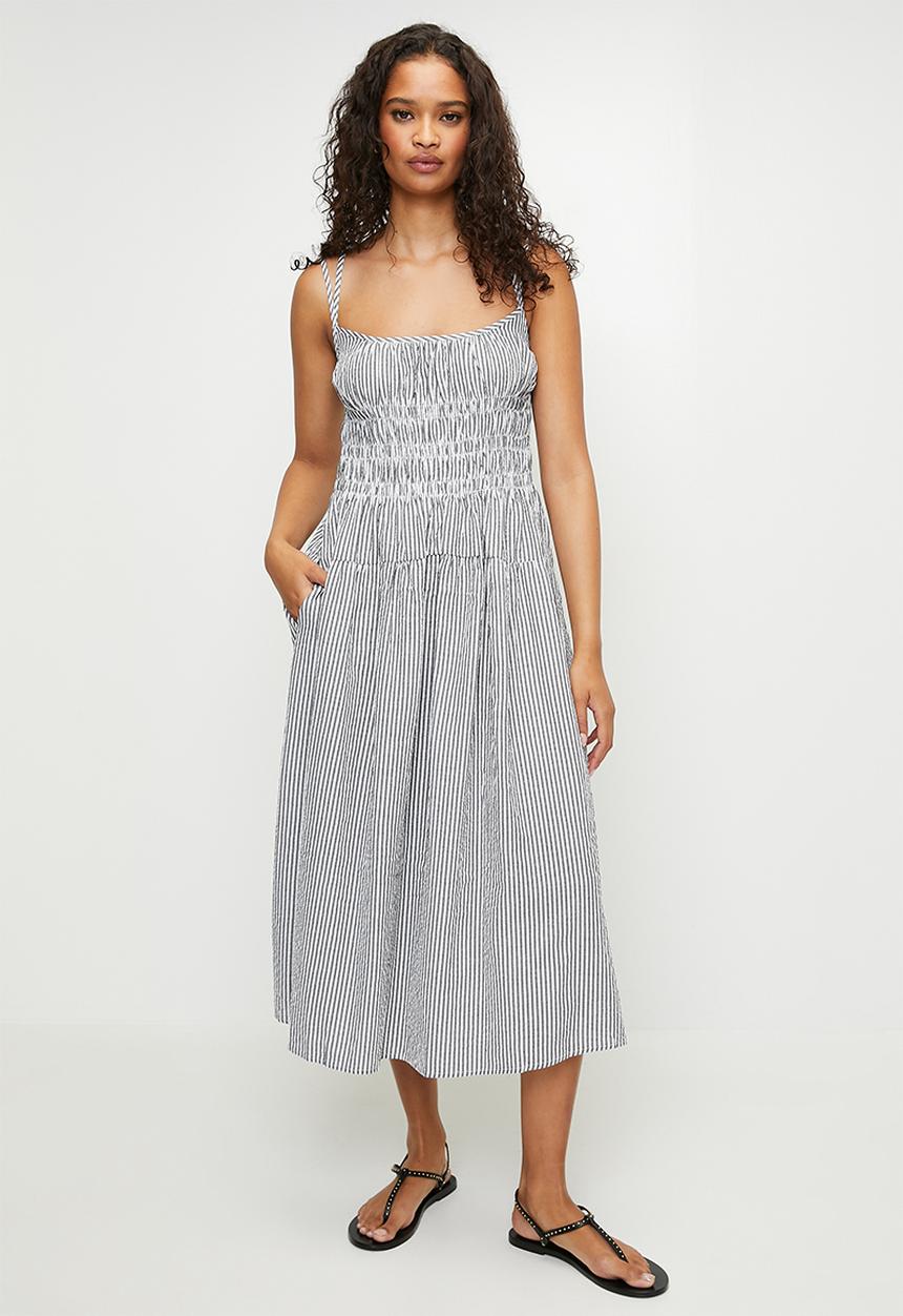 MILLA - Grey stripe sundress - grey stripe