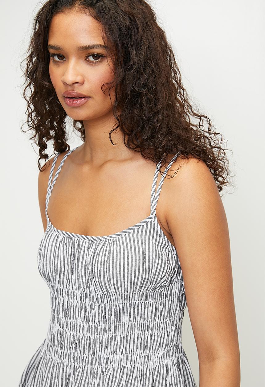 MILLA - Grey stripe sundress - grey stripe