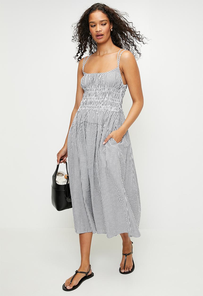 MILLA - Grey stripe sundress - grey stripe