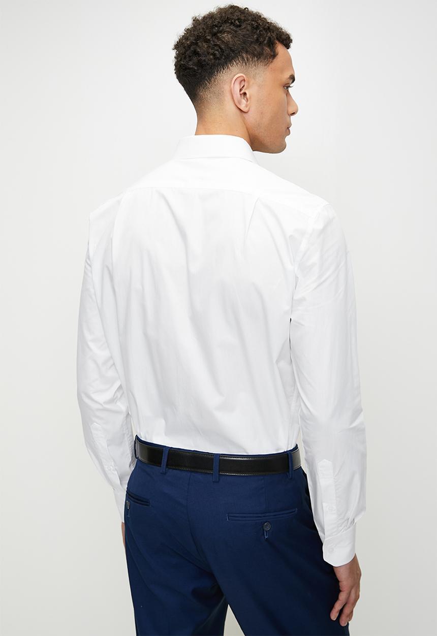 POLO - Fulu  pjc poplin long sleeve shirt - white