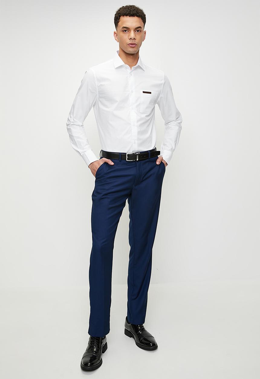 POLO - Fulu  pjc poplin long sleeve shirt - white