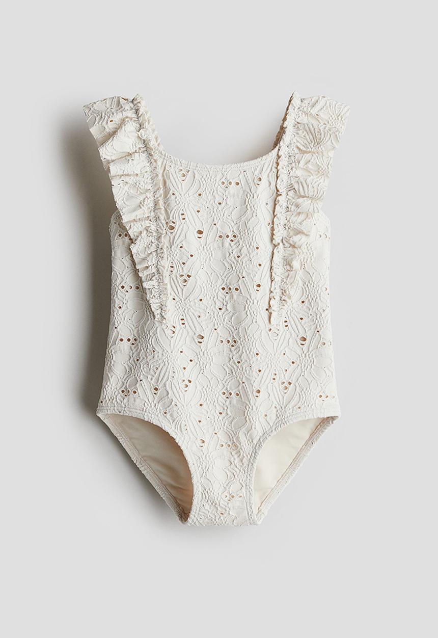 H&M - Textured swimsuit - cream
