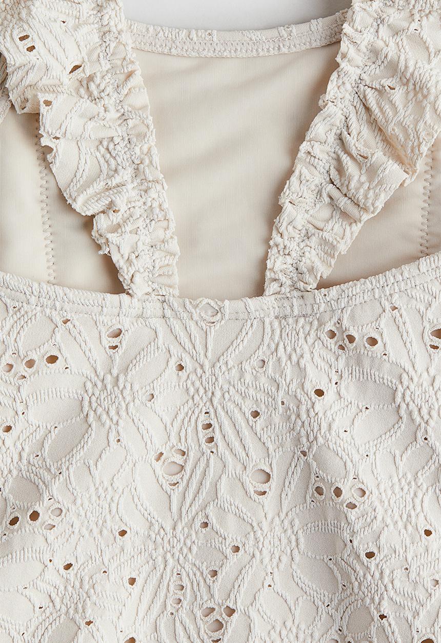 H&M - Textured swimsuit - cream