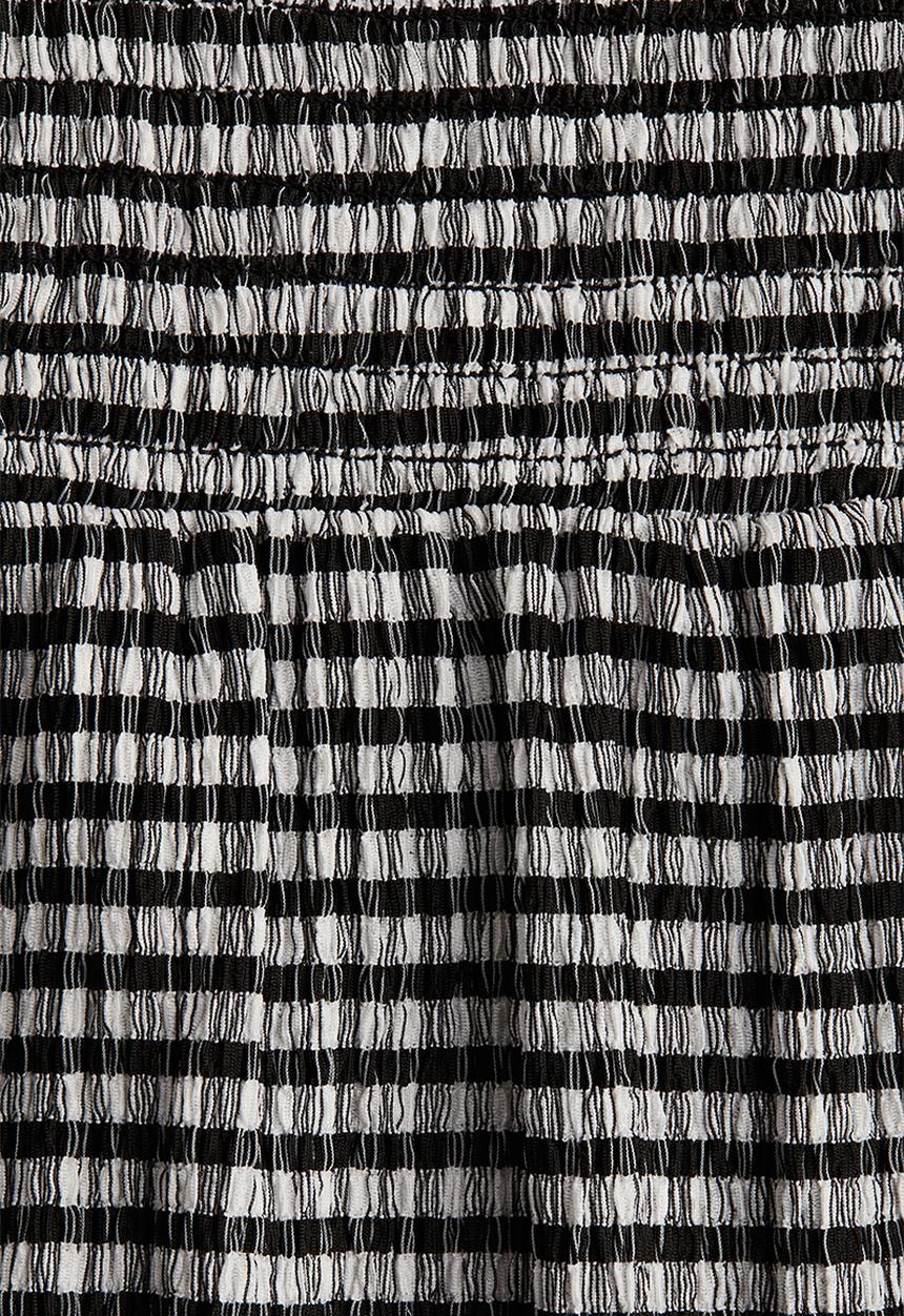 H&M - Smocked dress - black checked
