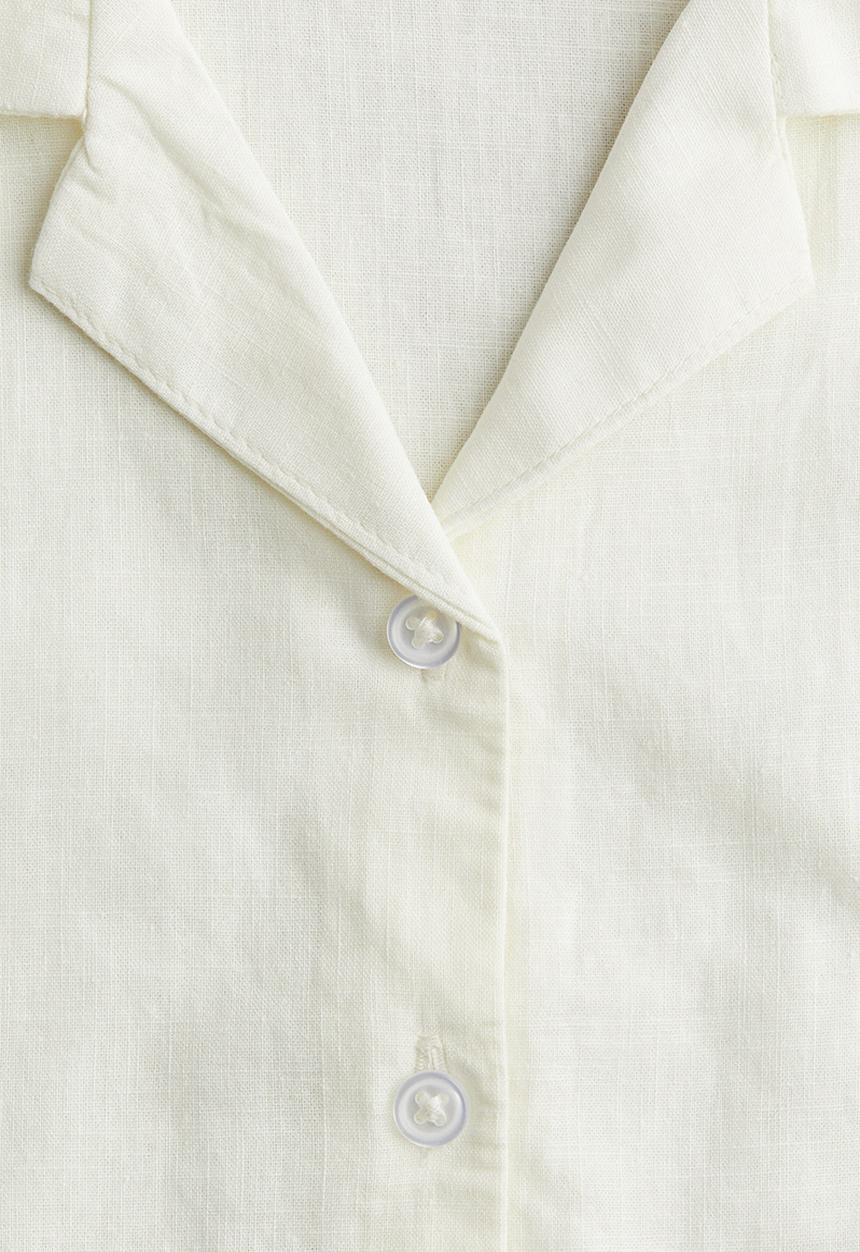 H&M - Cropped knot-detail shirt - white