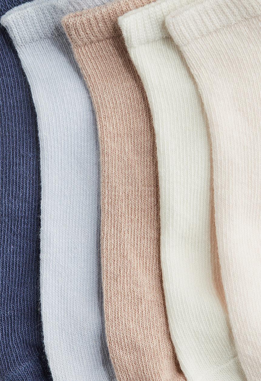 H&M - 5-Pack trainer socks - navy blue/beige