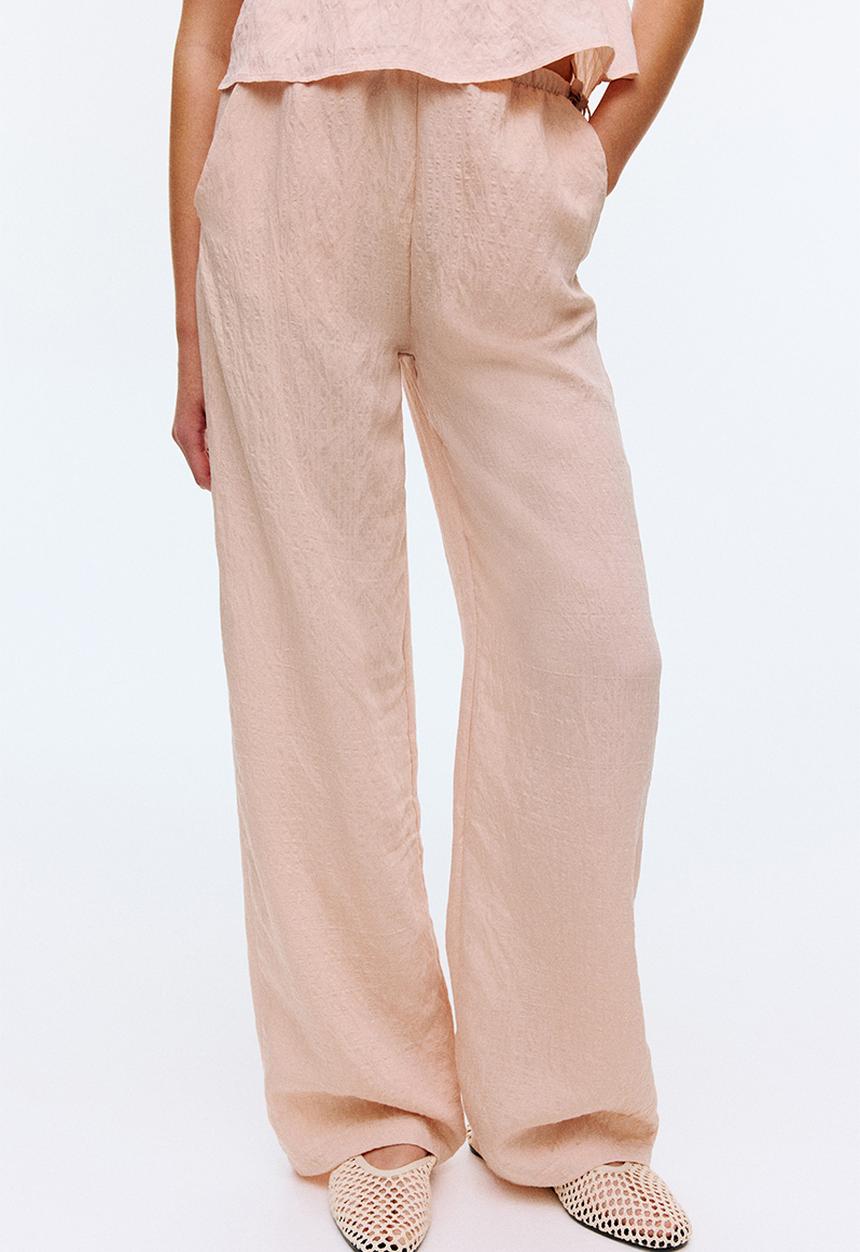H&M - Tie-detail trousers - light peach