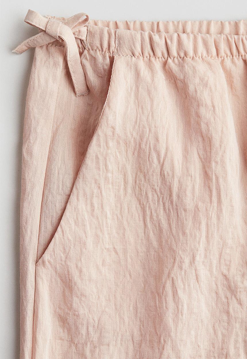 H&M - Tie-detail trousers - light peach