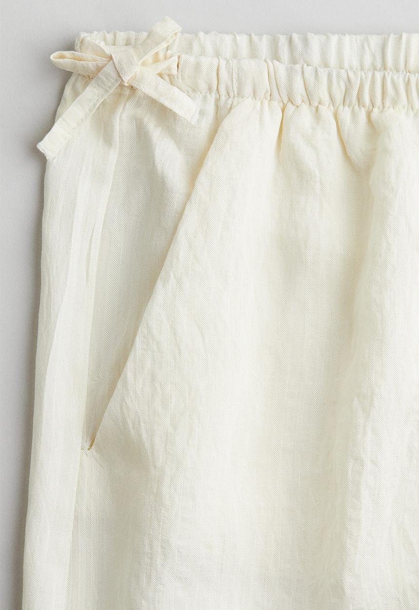 H&M - Tie-detail trousers - cream