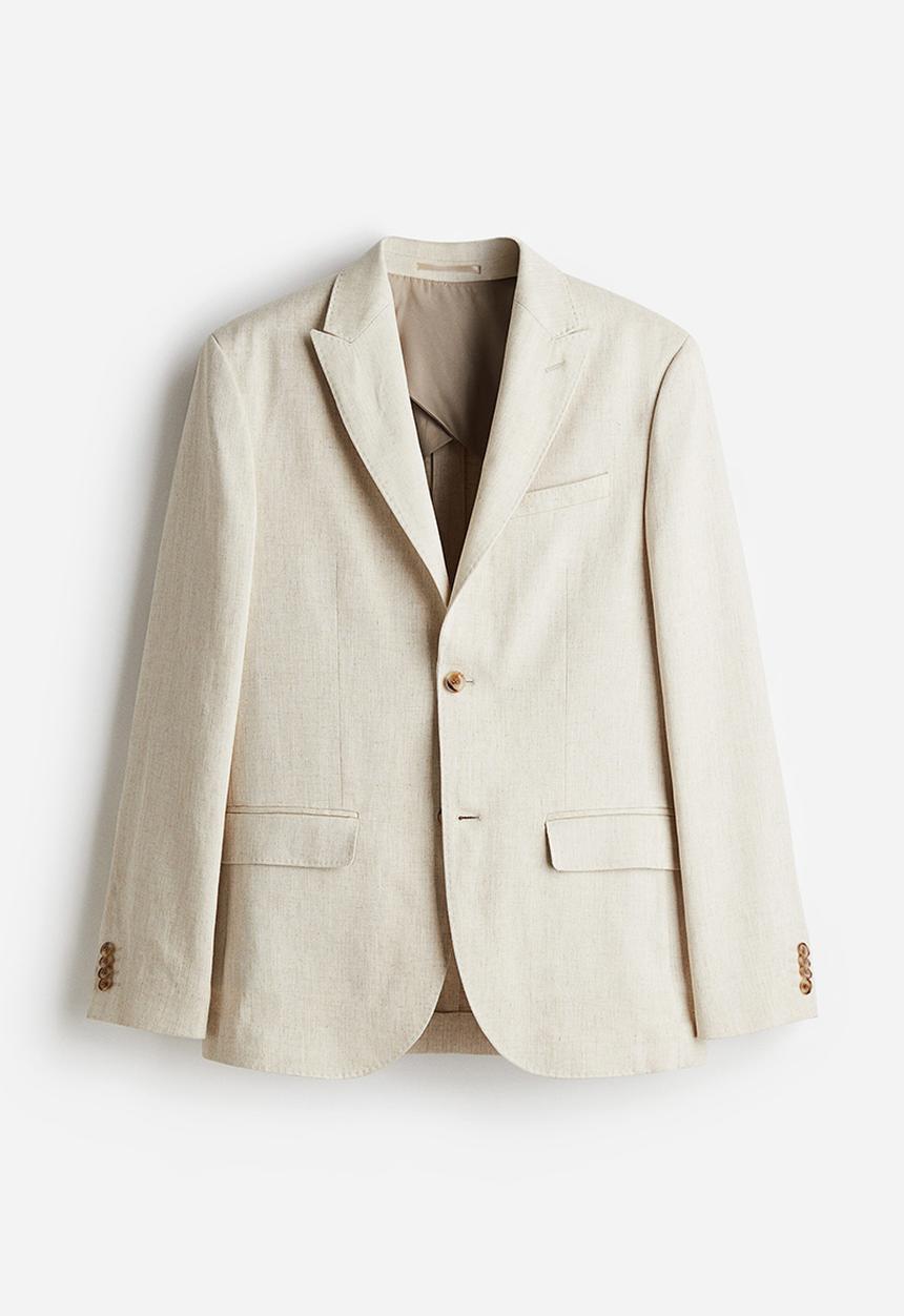 H&M - Regular fit linen-blend jacket - light beige