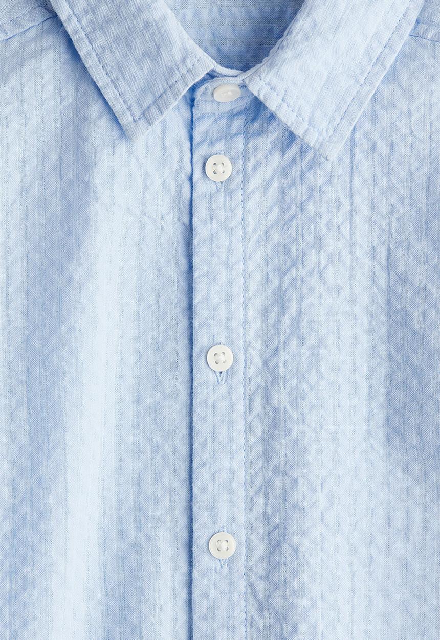 H&M - Cotton seersucker shirt - light blue 