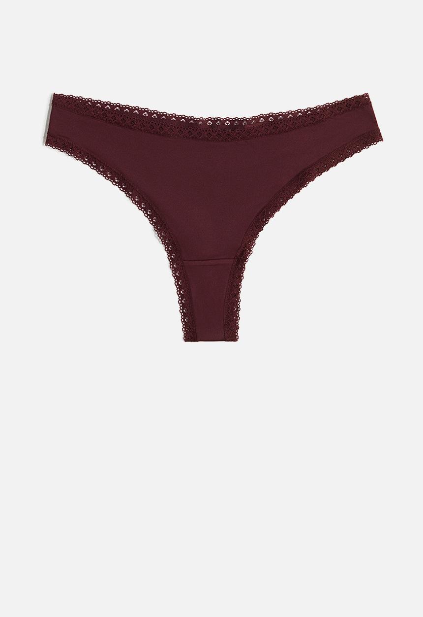 H&M - 3-Pack lace-trimmed brazilian briefs - multi