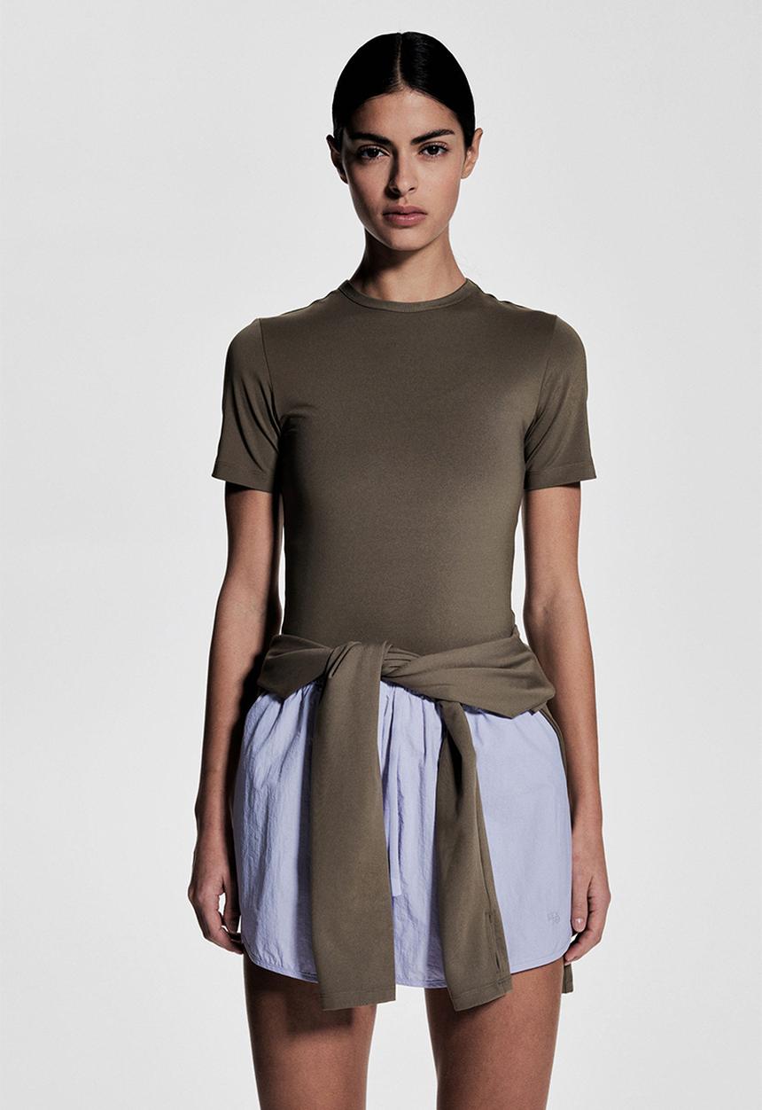 H&M - Cropped sports top with drymove™ - dark beige