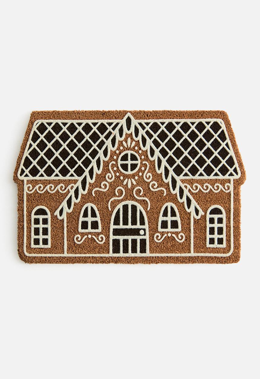 H&M - Printed coir doormat - brown/gingerbread house