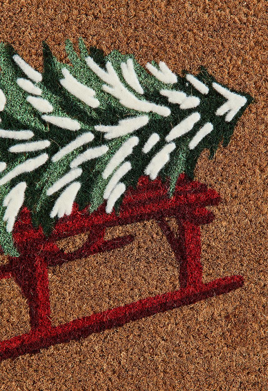 H&M - Printed coir doormat - brown/happy holidays