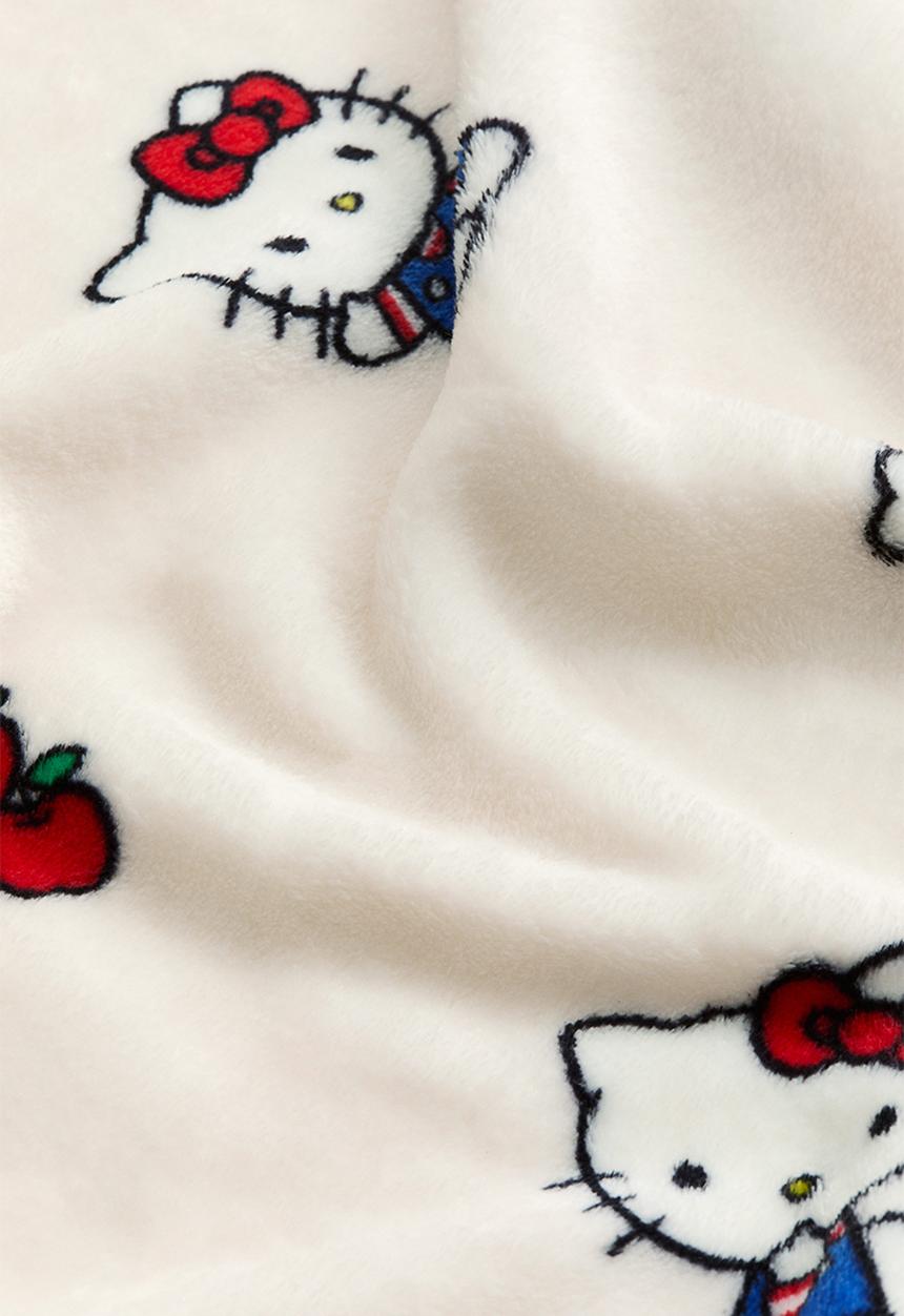 H&M - Patterned fleece blanket - light beige/hello kitty