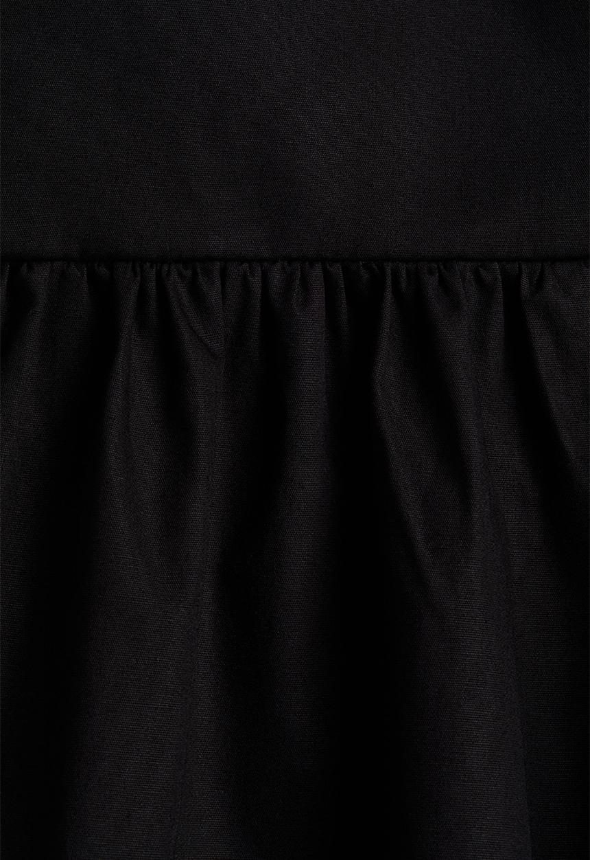 H&M - Flared-skirt cotton dress - black