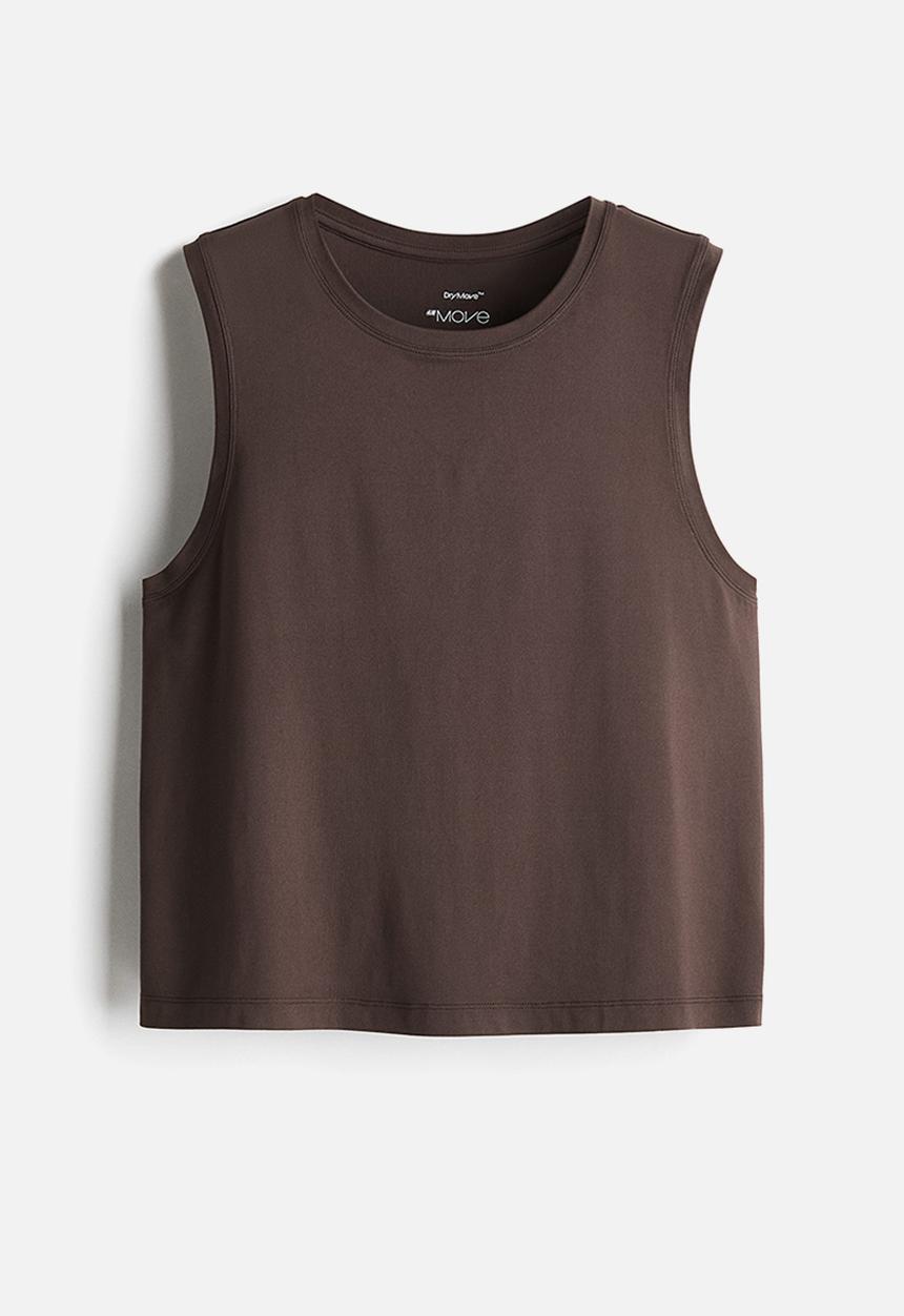 H&M - Boxy-style sports vest top with drymove™ - brown