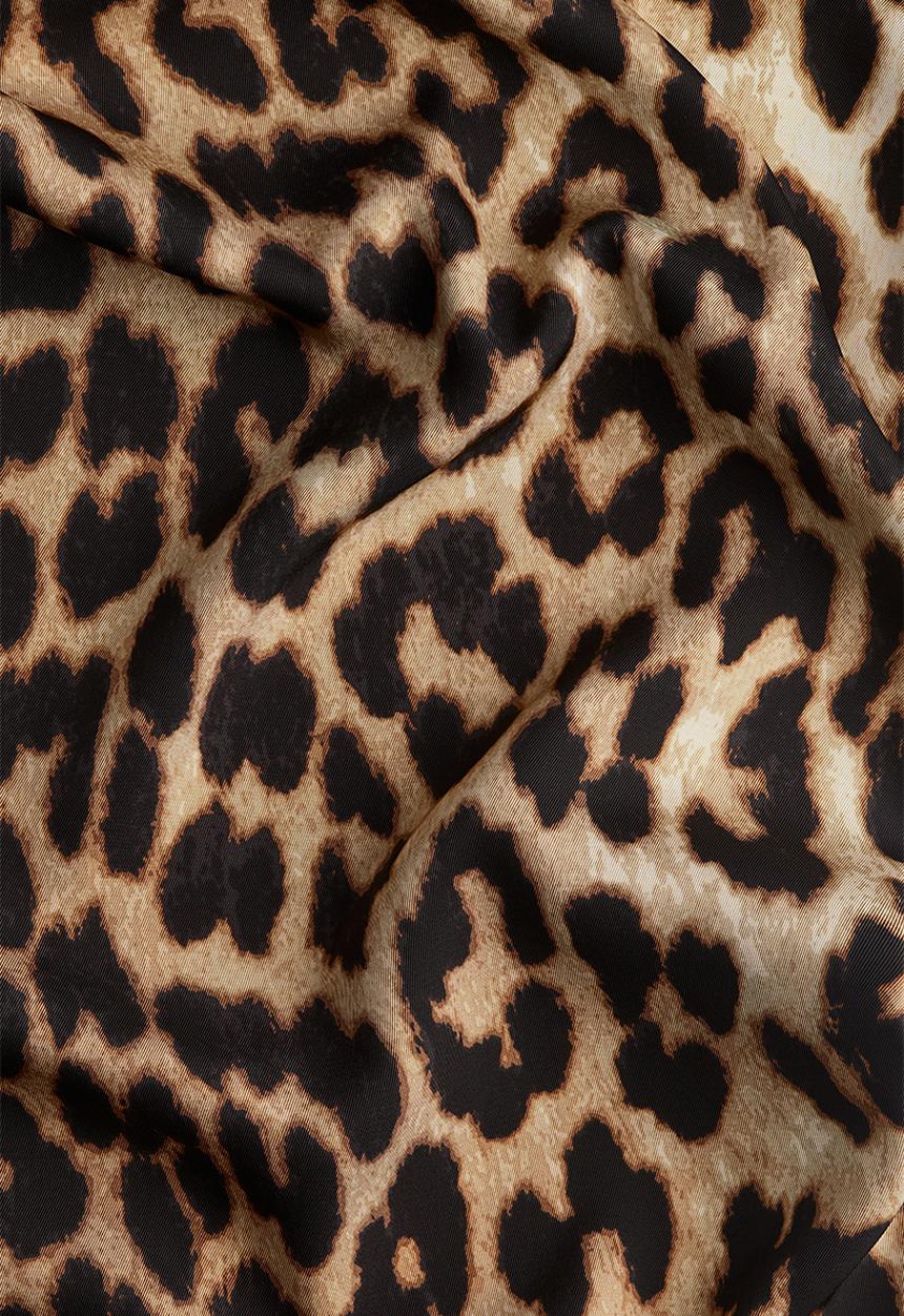 H&M - Drawstring twill trousers - beige leopard print 