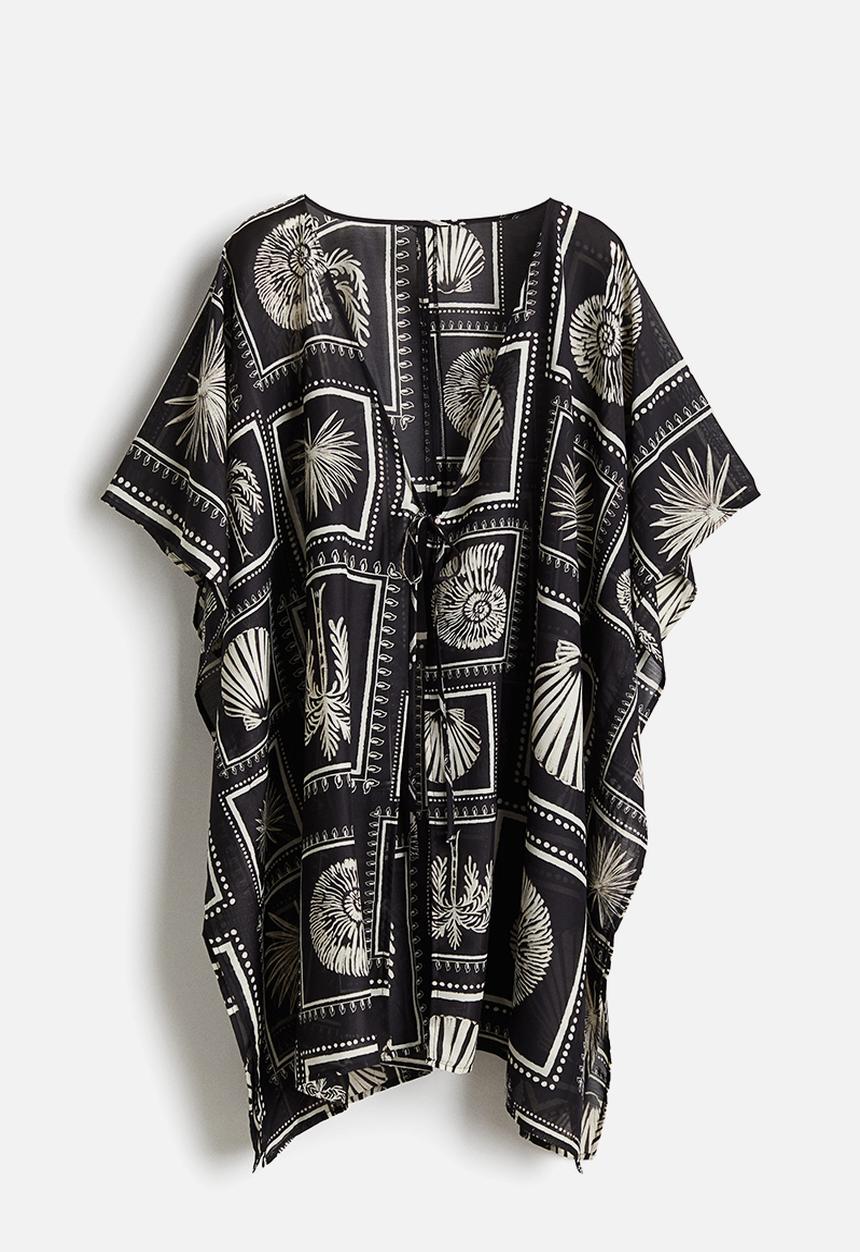 H&M - Beach kaftan - black patterned 