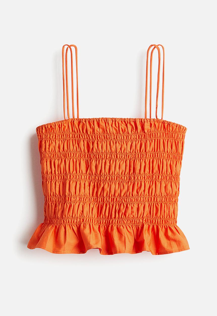 H&M - Smocked strappy top - orange