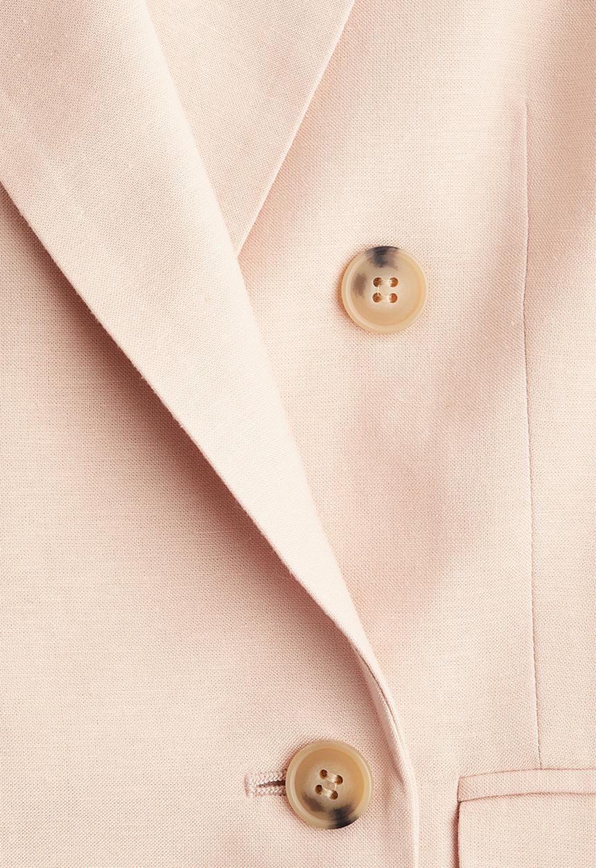 H&M - Linen-blend blazer - light dusty pink