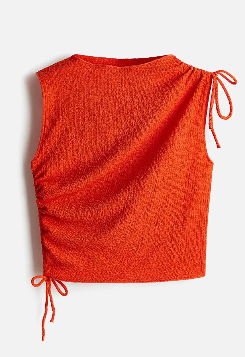 H&M - Drawstring-detail top - bright orange