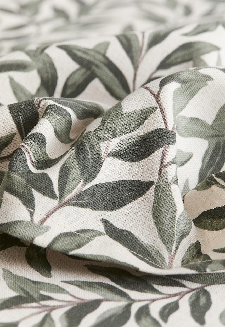 H&M - Patterned cotton tablecloth - beige/foliage