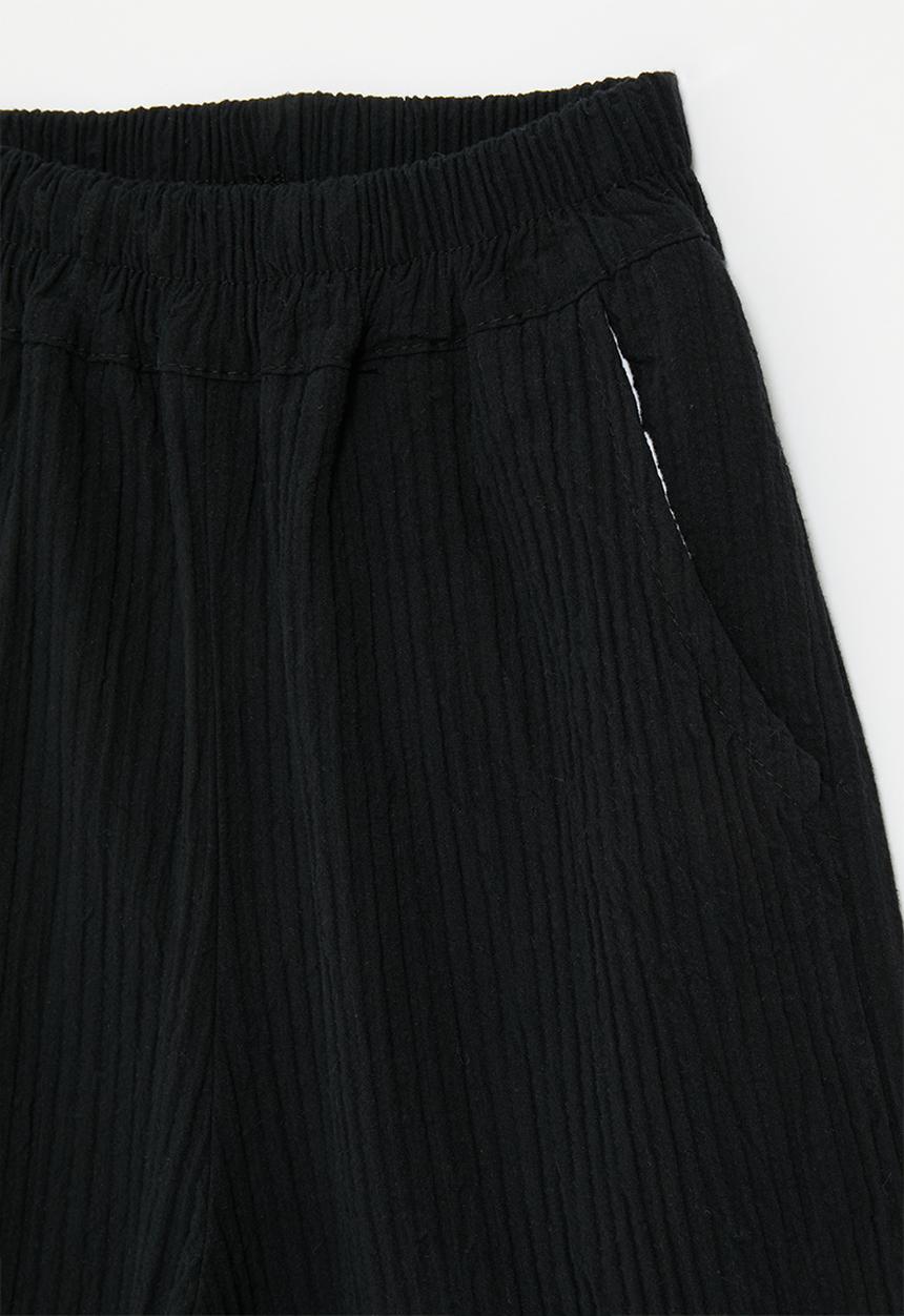 Pop Candy - Wide leg pants with contrast stitching detail - black 