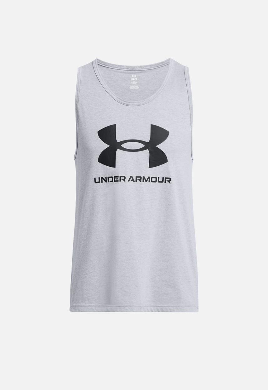 Under Armour - UA SPORTSTYLE LOGO TANK - Steel Light Heather & Black