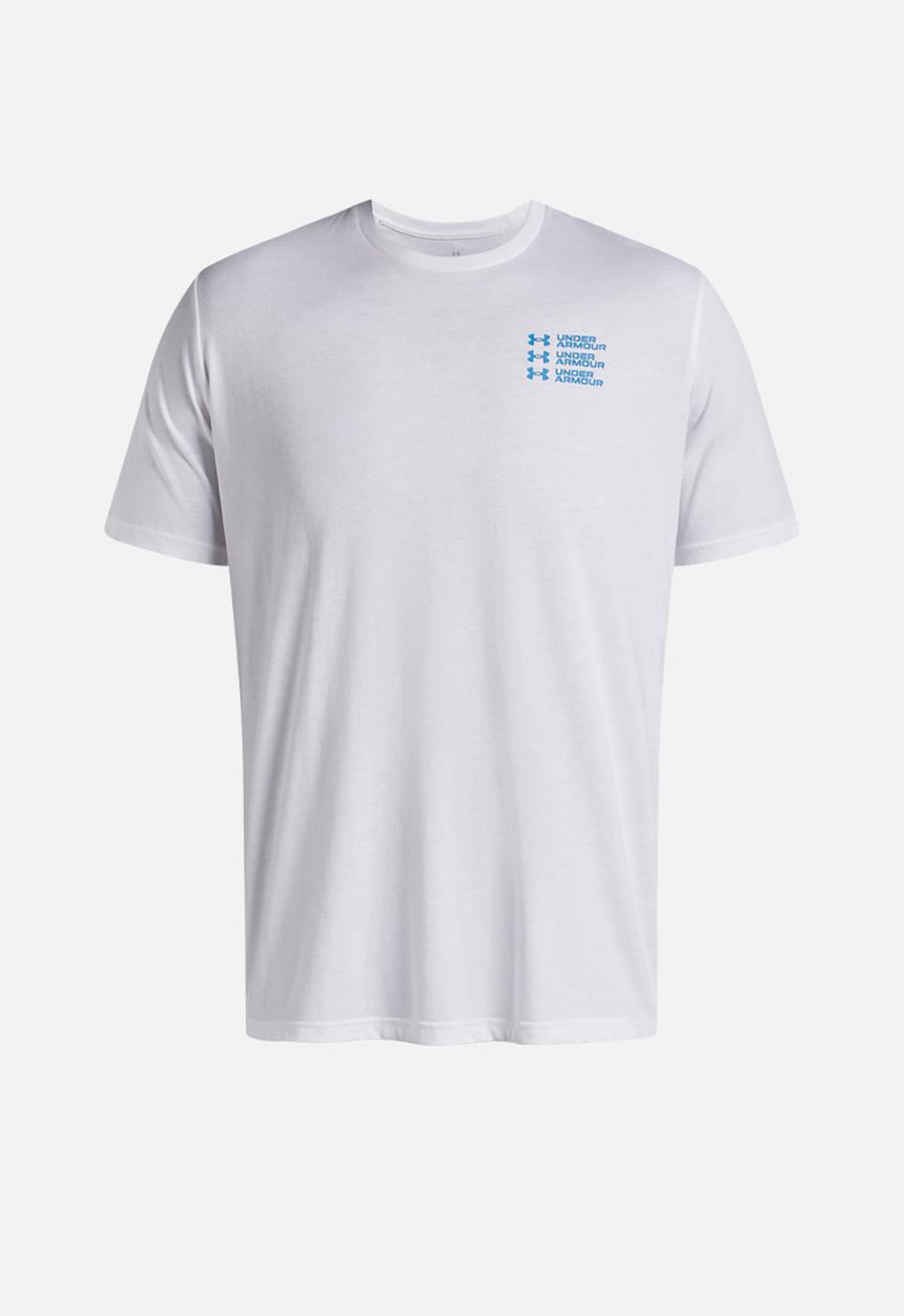 Under Armour - Ua triple stack lc logo short sleeve - white & blue atlantis