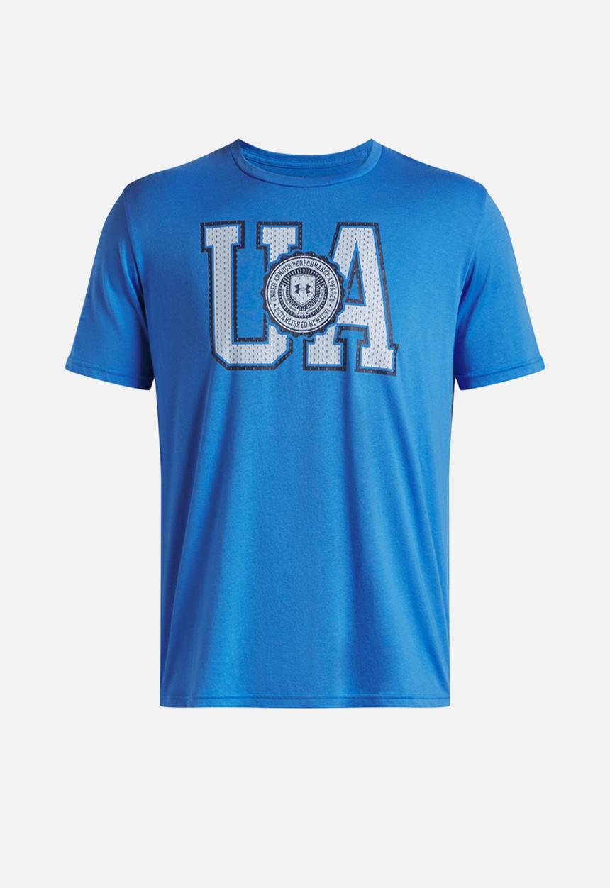 Under Armour - Ua college crest logo short sleeve - blue atlantis & washed navy