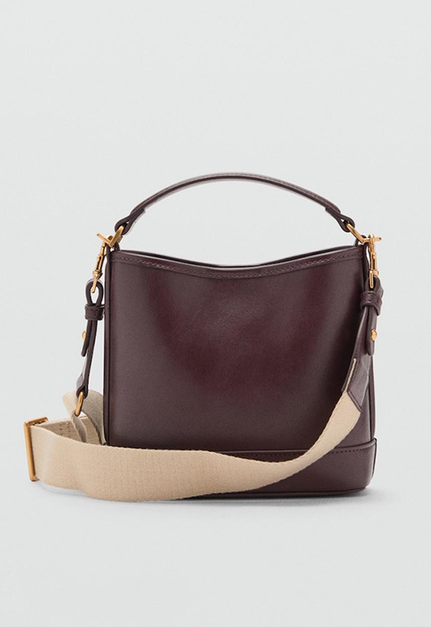 MANGO - Isoldo bucket bag - dark red