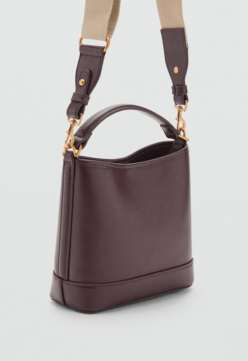 MANGO - Isoldo bucket bag - dark red