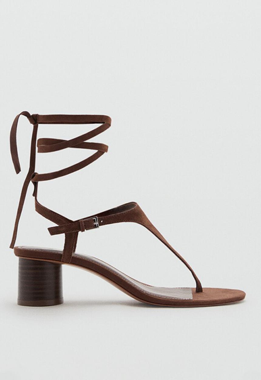 MANGO - Jamaica leather heel - dark brown