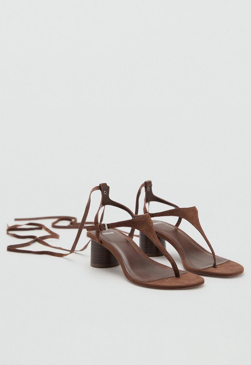 MANGO - Jamaica leather heel - dark brown