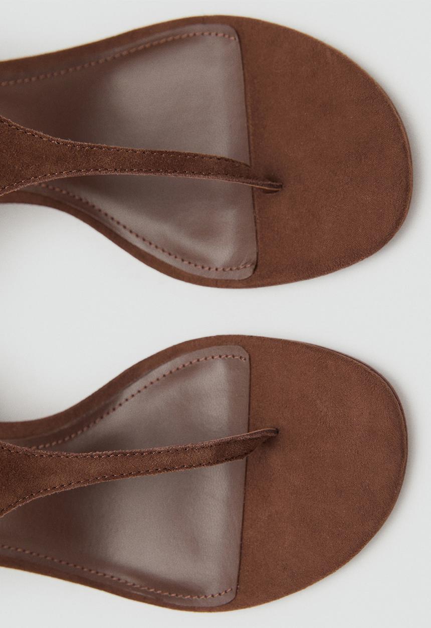 MANGO - Jamaica leather heel - dark brown