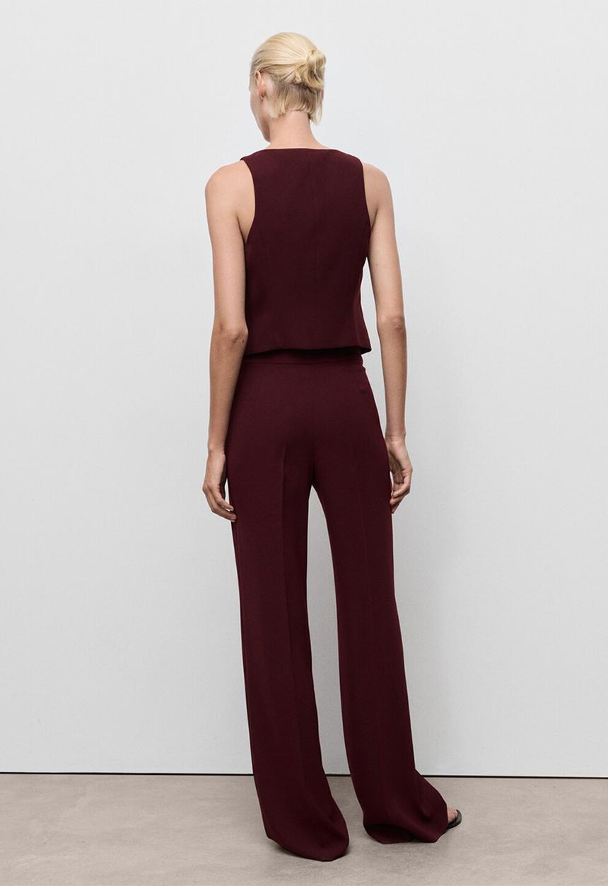 MANGO - Vest Iguana - Dark Red