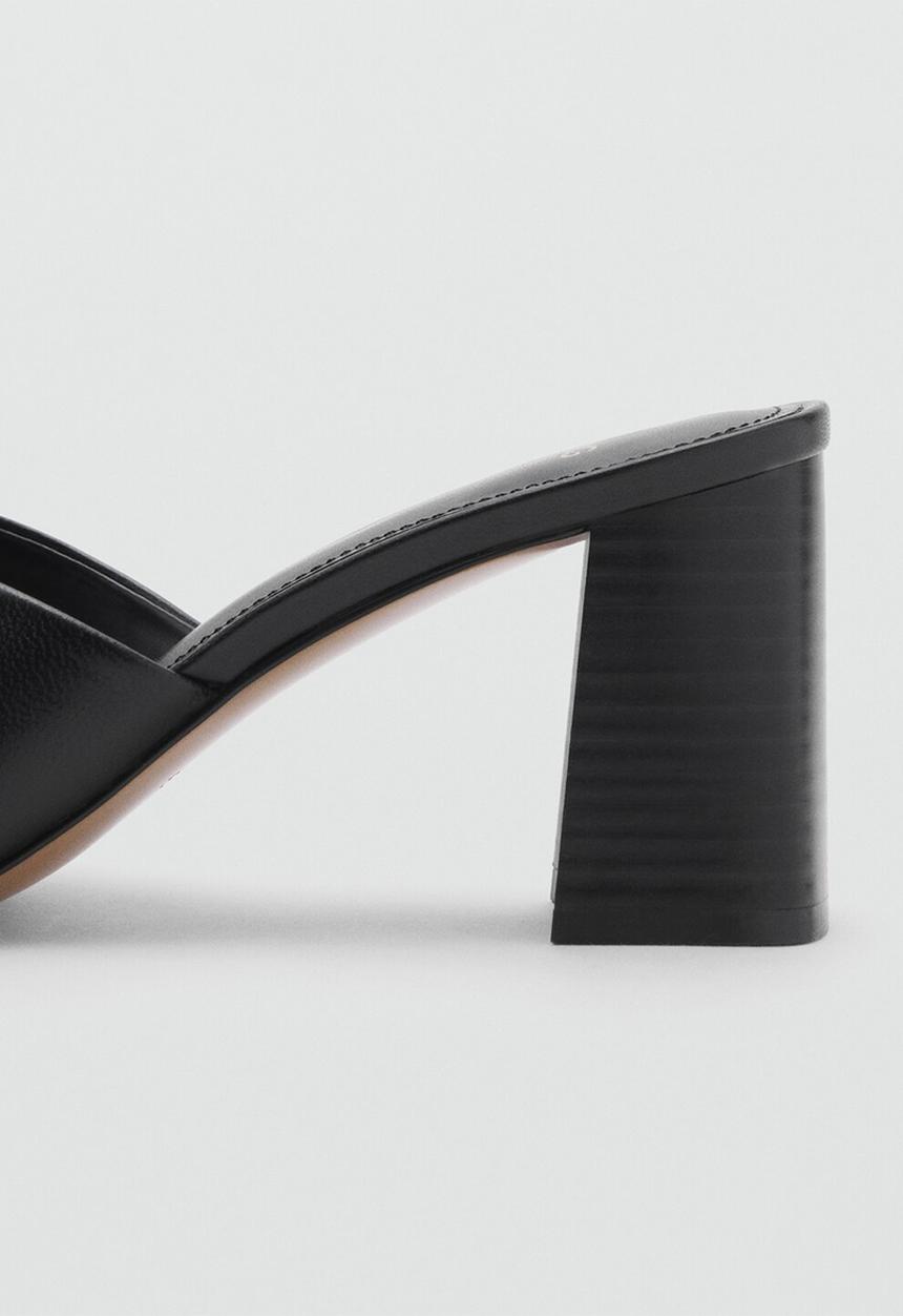 MANGO - Pau leather heel - black