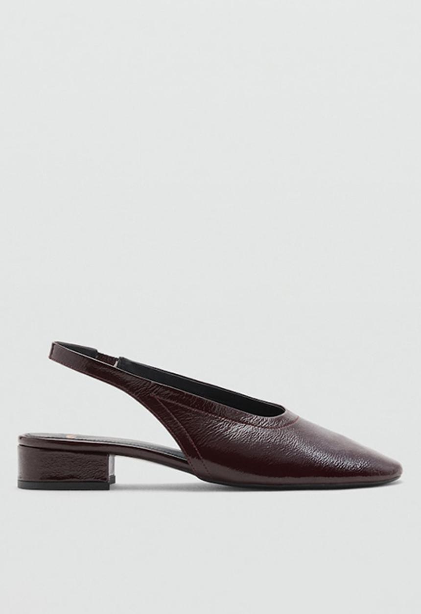 MANGO - Game leather heel - dark red
