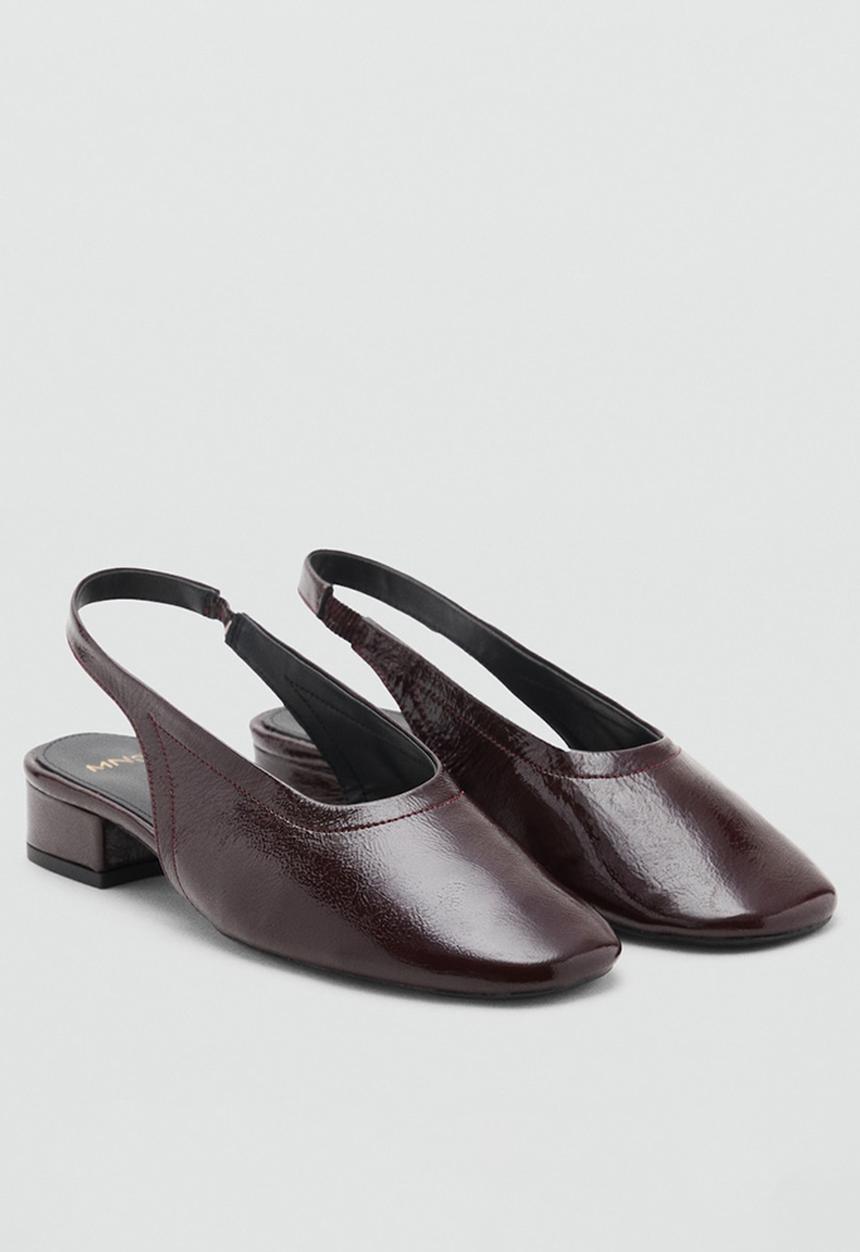 MANGO - Game leather heel - dark red