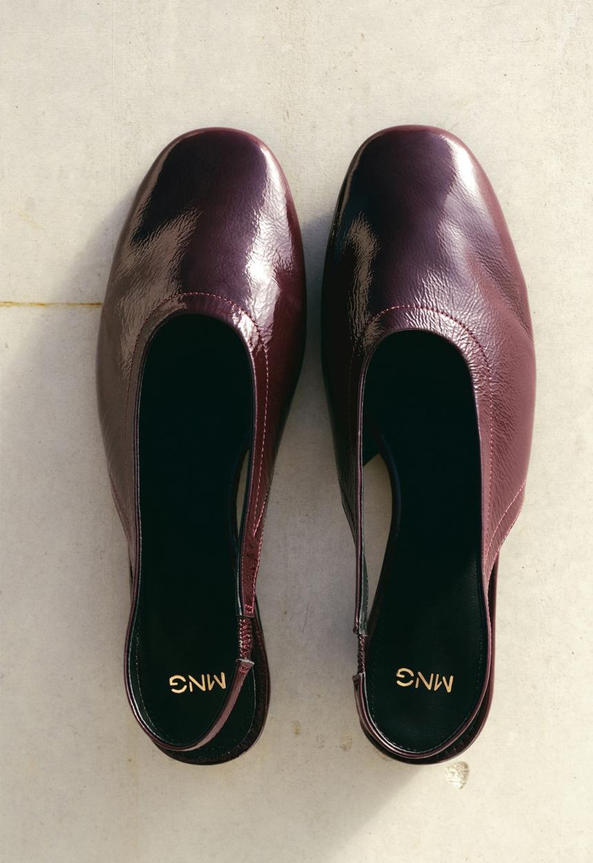 MANGO - Game leather heel - dark red