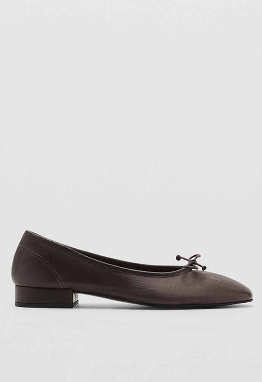 MANGO - Baila leather pump - dark brown