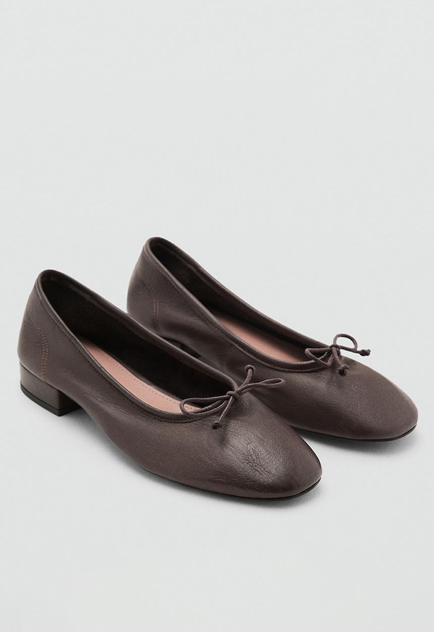 MANGO - Baila leather pump - dark brown